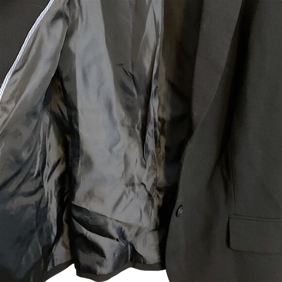 CALVIN KLEIN Blazer Jacket Women's Size 10 Black Lined Stretch 2 Buttons - Picture 7 of 10